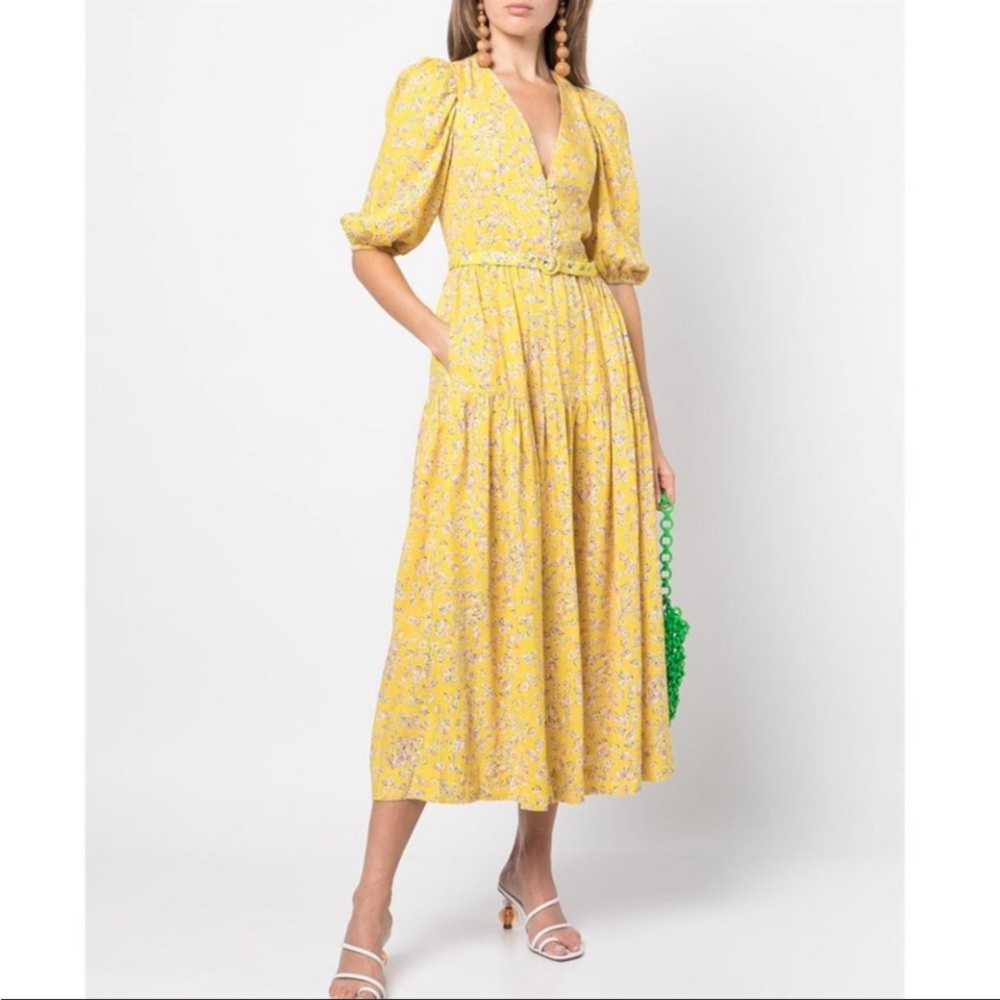 Nicholas Celie Floral-Print Linen-Blend Long Dress